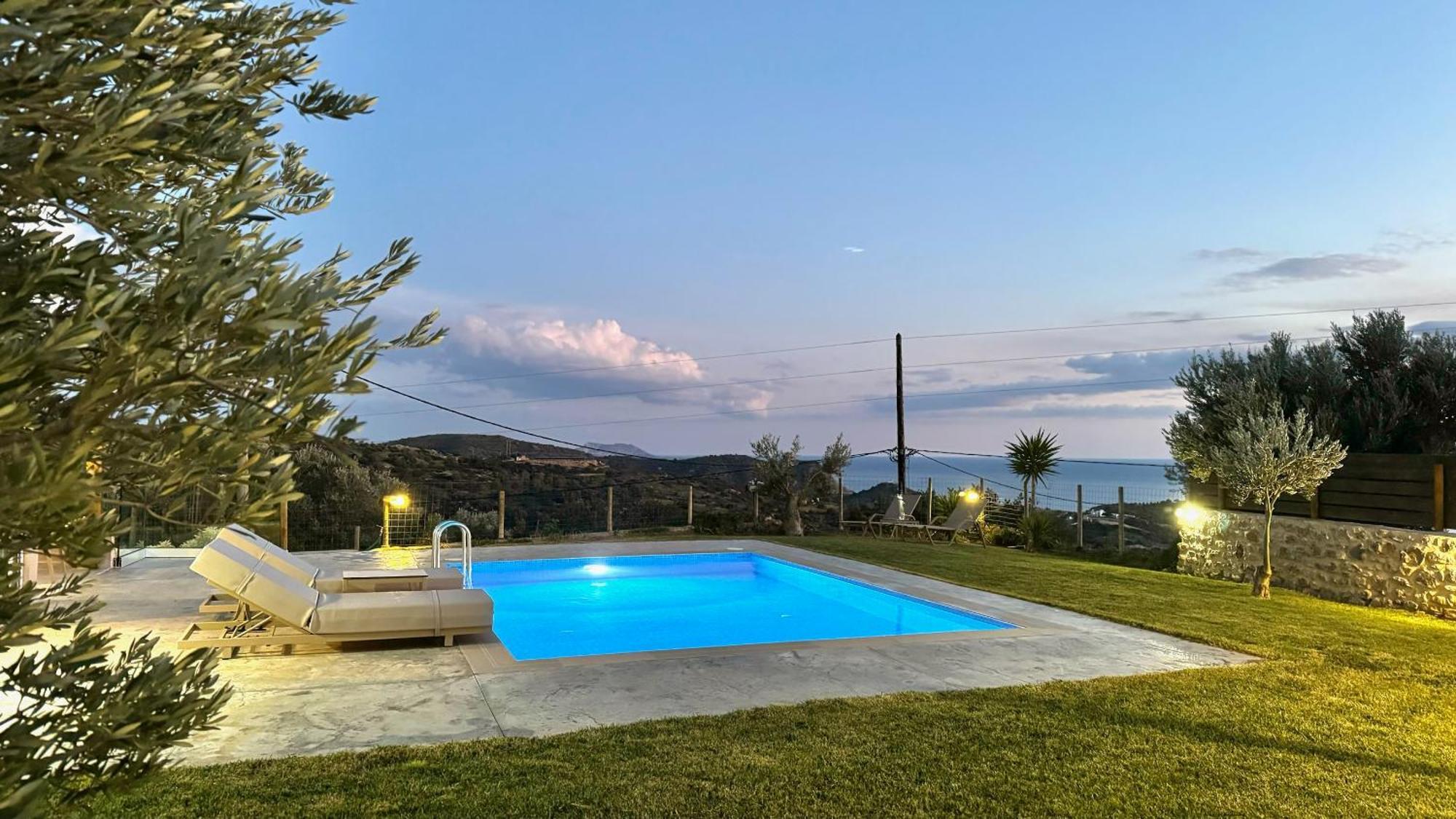 Villa Michael Triopetra Private Villa, Private Swimming Pool, Garden, Panoramic Sunset المظهر الخارجي الصورة